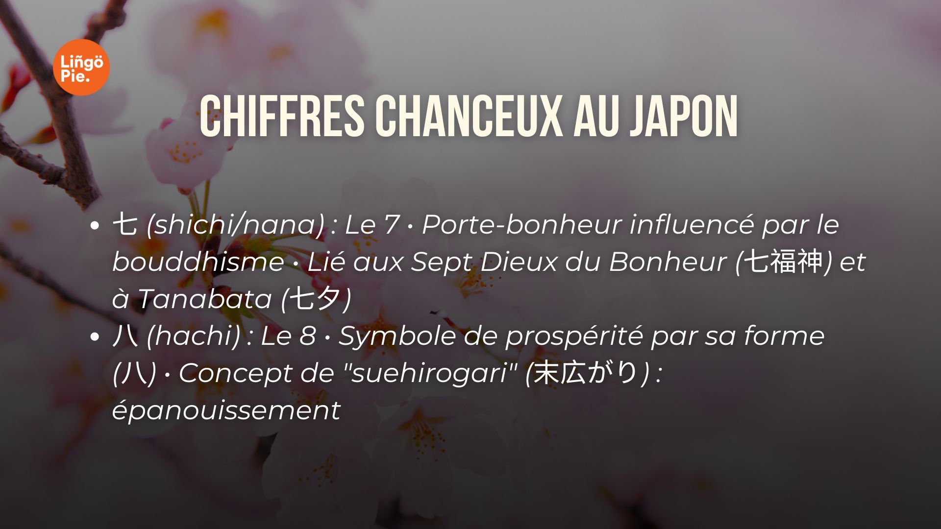 Chiffres chanceux au Japon