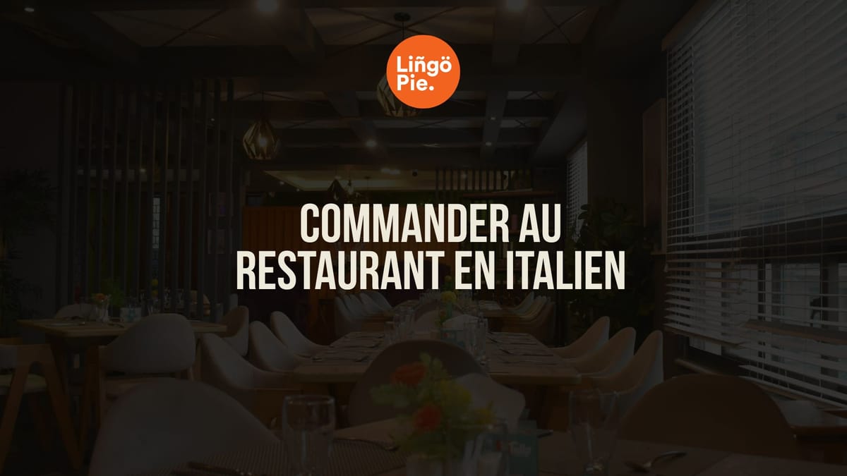 Commander au restaurant en italien